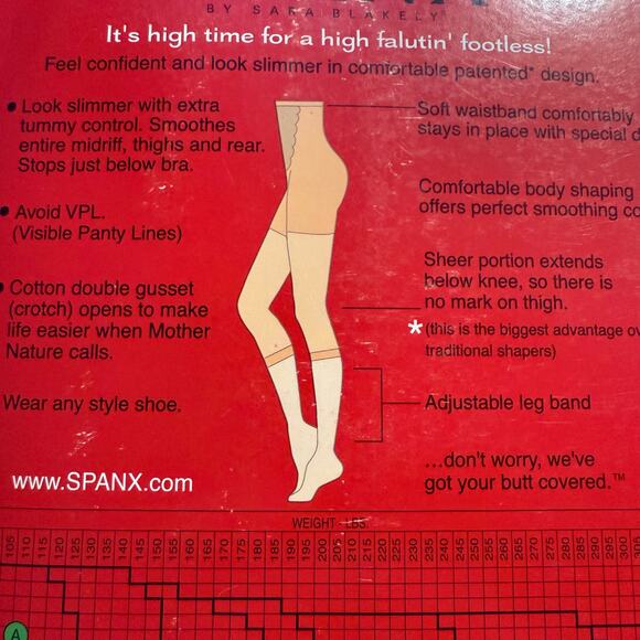 Spanx High Falutin Footless Shapewear Tights, Size F, Nude, Plus Size, NWT - Picture 5 of 5